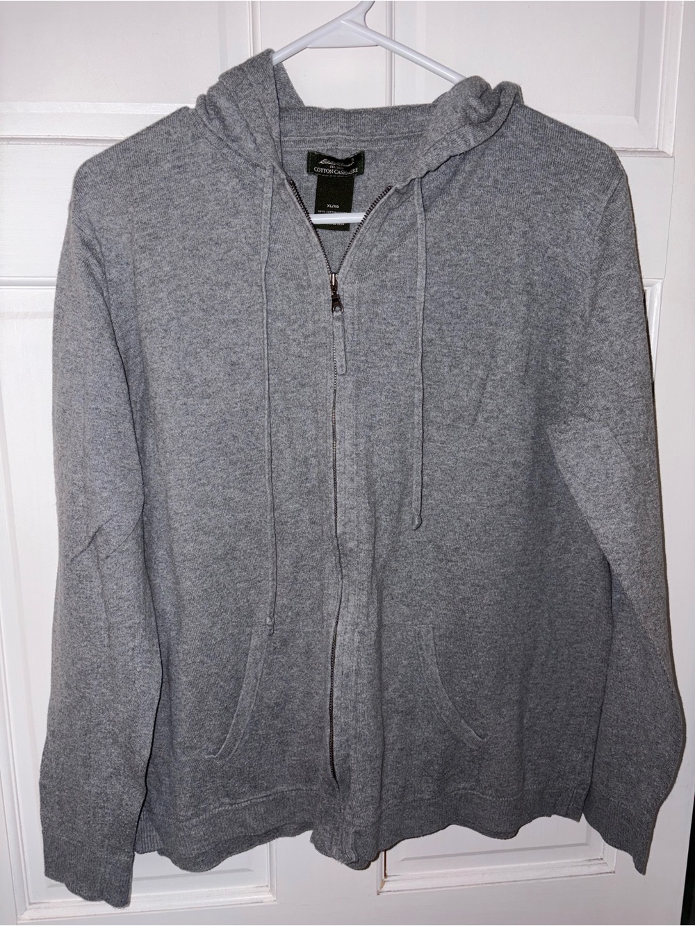 Eddie Bauer Gray Full-Zip Hooded Sweater